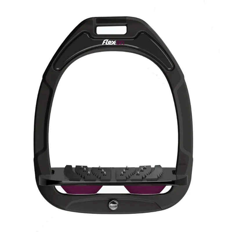 Flex-On Green Composite Inclined Ultra-Grip Stirrups - Black/Plum
