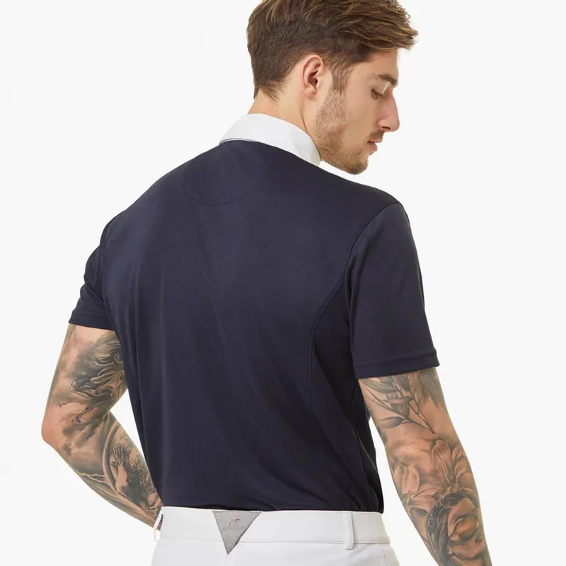 Premier Equine Antonio Mens Short Sleeved Show Shirt - Navy-1