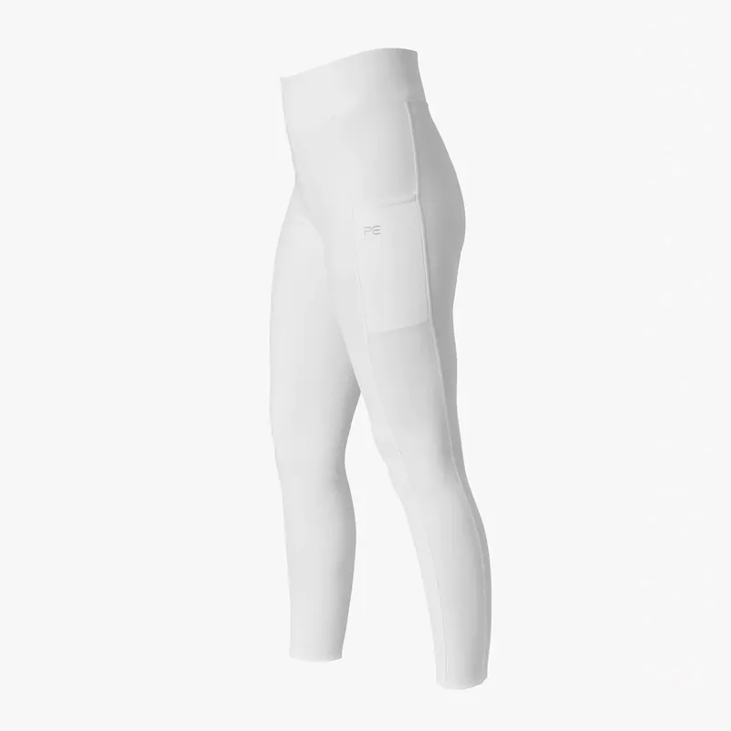 Premier Equine Aresso Ladies Full Seat Gel Riding Tights - White