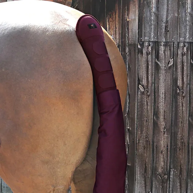 Premier Equine Padded Tail Guard with Tail Bag - Burgundy