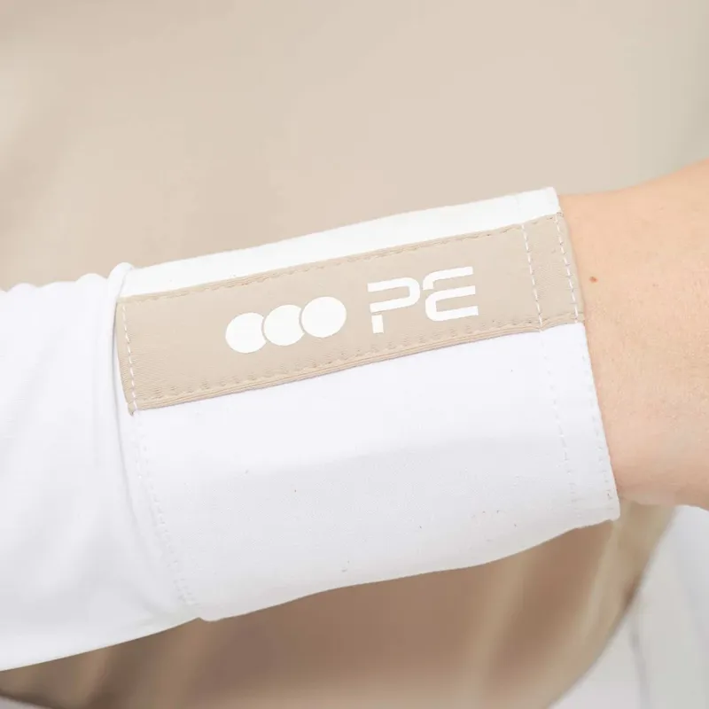 Premier Equine Rossini Ladies Lycra Show Shirt - Beige/White-3