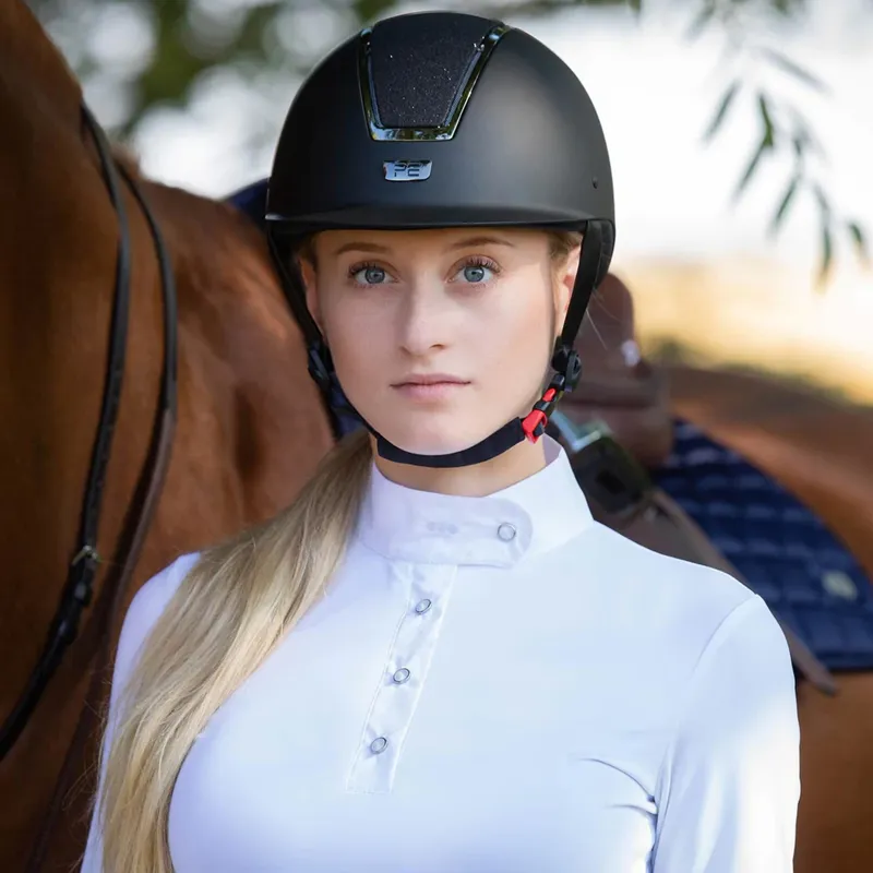 Premier Equine Rossini Ladies Lycra Show Shirt - White-3