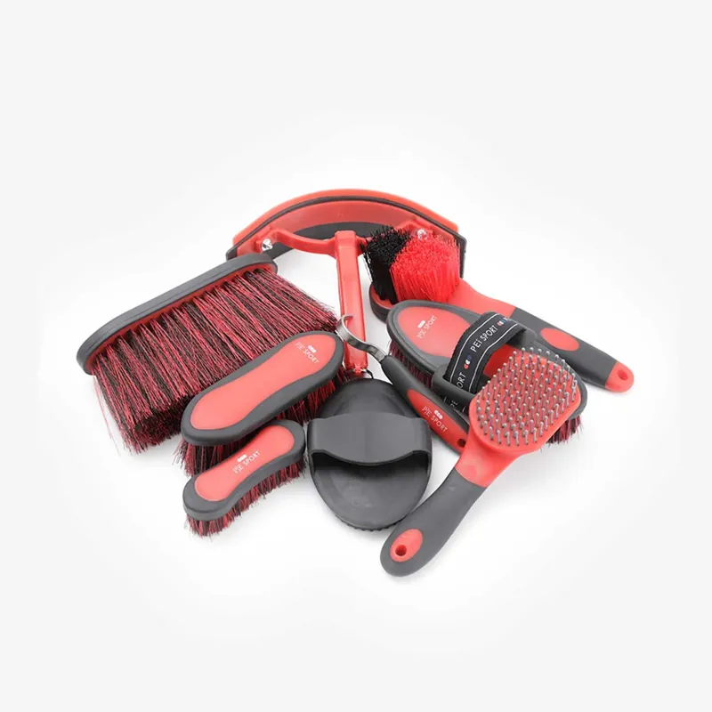 Premier Equine Soft Touch Grooming Kit Set - Black/Red