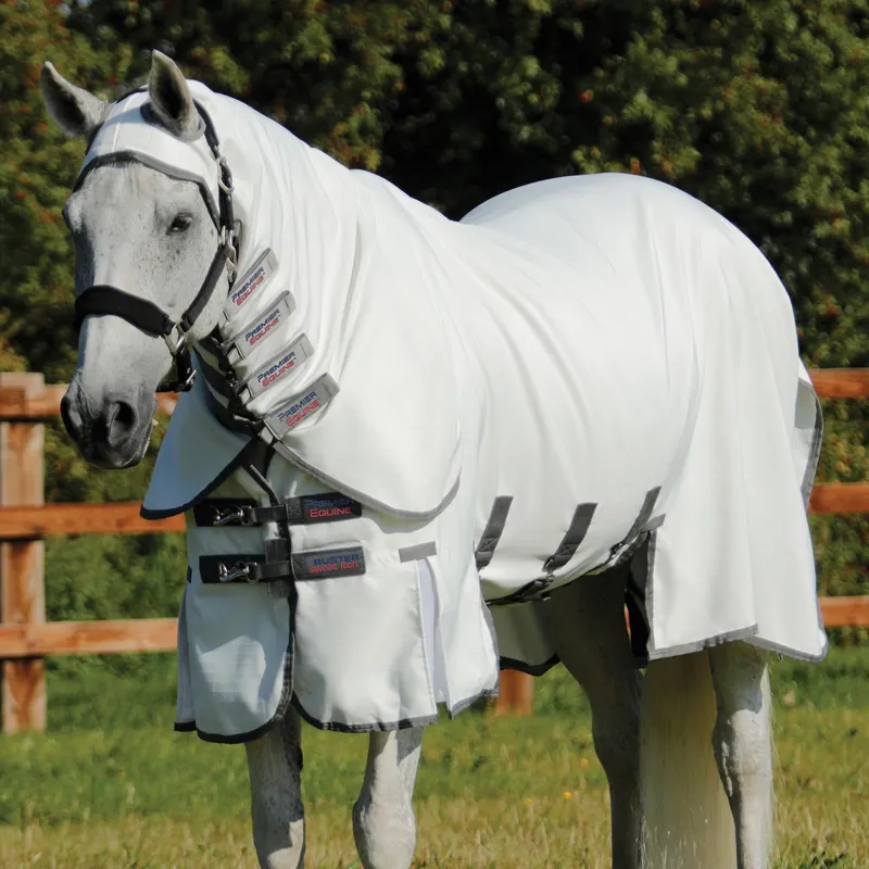 Premier Equine Sweet Itch Buster Fly Rug - White