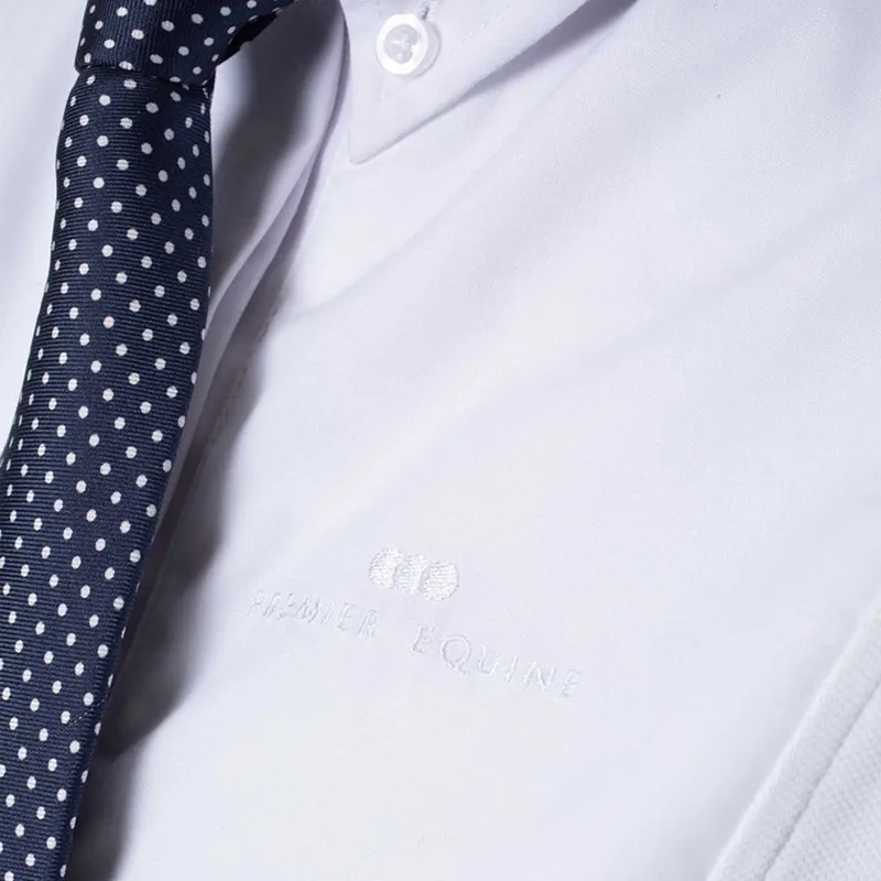 Premier Equine Tessa Ladies Long Sleeved Tie Shirt - White-3