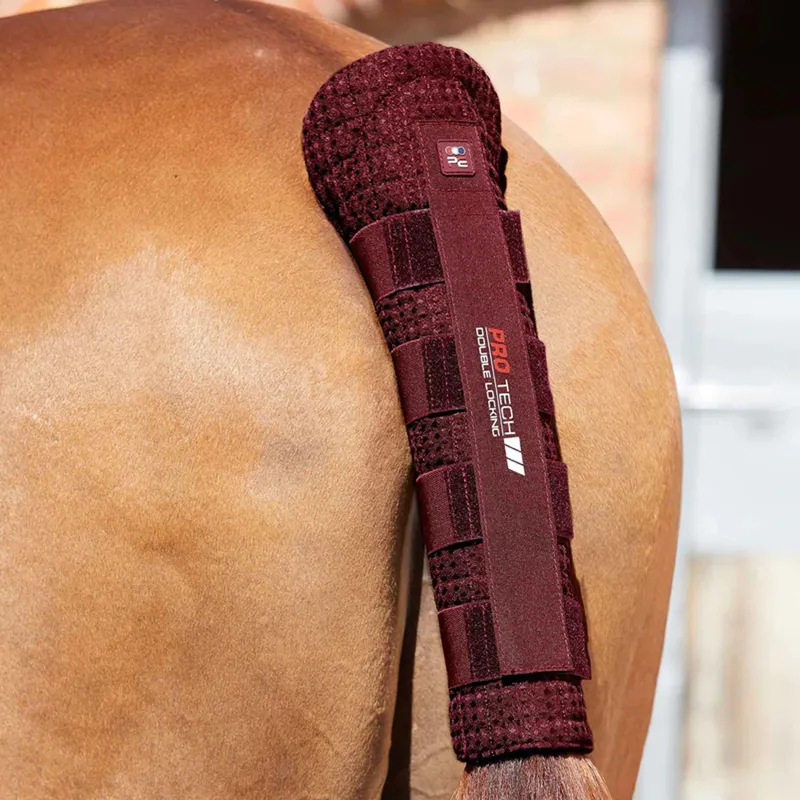 Premier Equine Waffle Quilt Double Locking Tail Guard - Burgundy