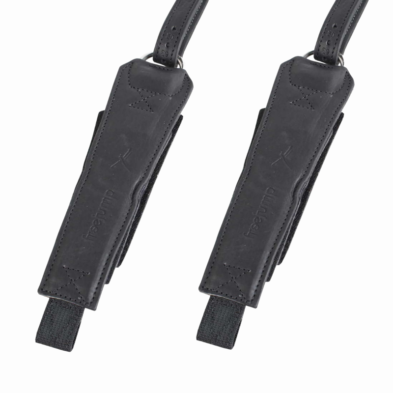 FreeJump Pro Grip Stirrup Leathers - Black-1