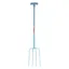 Red Gorilla 4-Prong T-Handle Manure Fork - Sky Blue