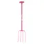 Red Gorilla 4-Prong T-Handle Manure Fork - Pink