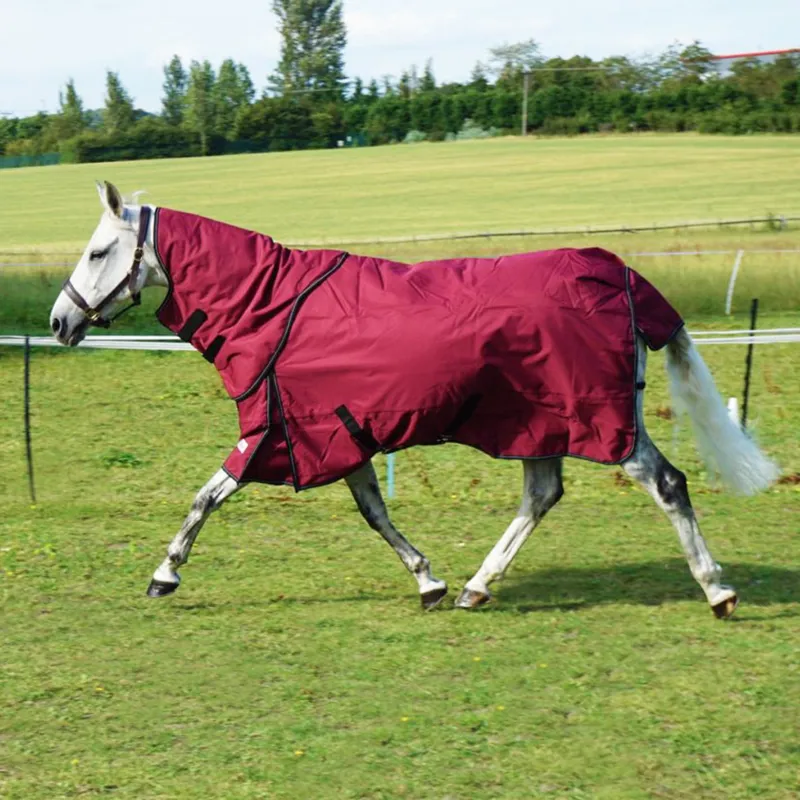 R and R Burghley 100g Detachable Neck Turnout Rug Burgundy