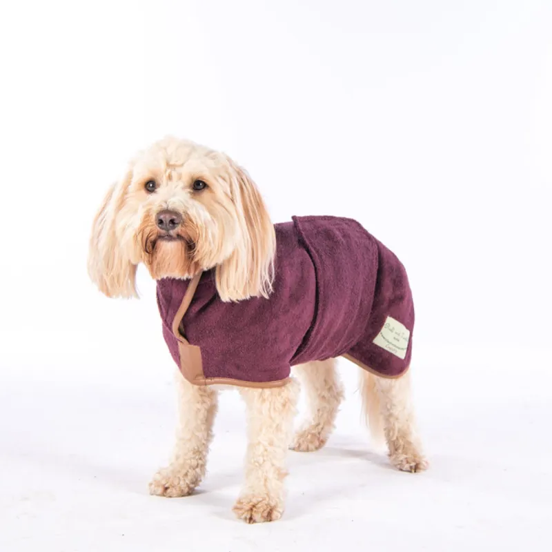 Ruff and Tumble Country Dog Drying Coat - Burgundy-2
