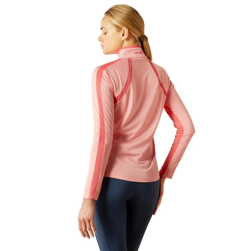 Ariat Ladies Sunstopper 3.0 1/4 Zip Baselayer - Flamingo Pink-1