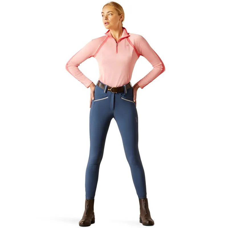 Ariat Ladies Sunstopper 3.0 1/4 Zip Baselayer - Flamingo Pink-2