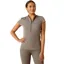 Ariat Ladies Breathe 1/2 Zip Cap Sleeve Baselayer - Plum Grey