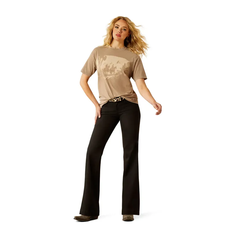 Ariat Ladies Western Mural T-Shirt - Washed Greige-3