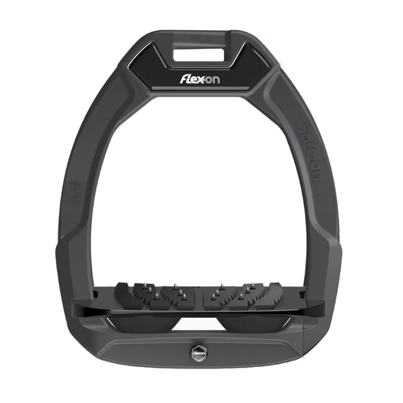 Flex-On Safe-On Inclined Ultra Grip Stirrups - Dark Grey/Black