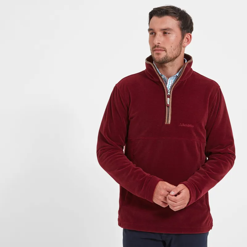 Schoffel Mens Berkeley Zip Fleece - Claret-1