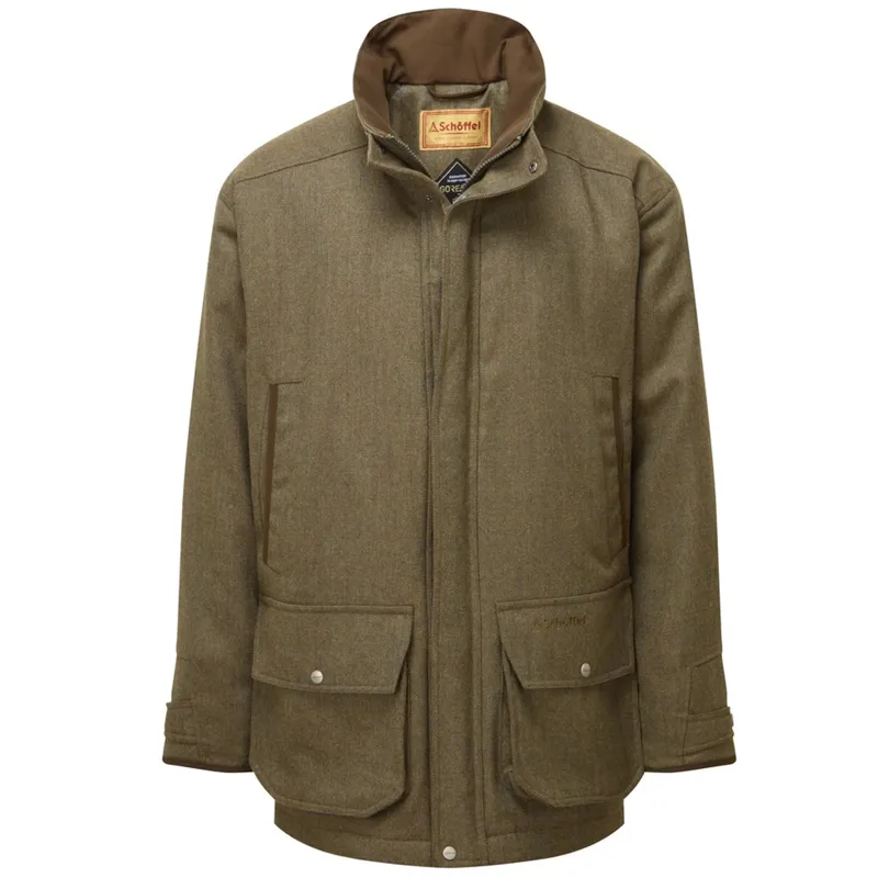 Schoffel Mens Ptarmigan Tweed Classic Coat - Loden Green