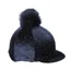 Shires Diamante Velvet Hat Cover - Navy