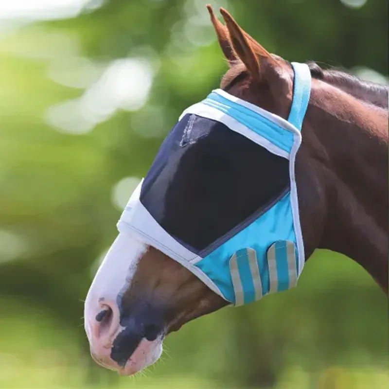 FlyGuard Pro Fine Mesh Earless Fly Mask - Teal
