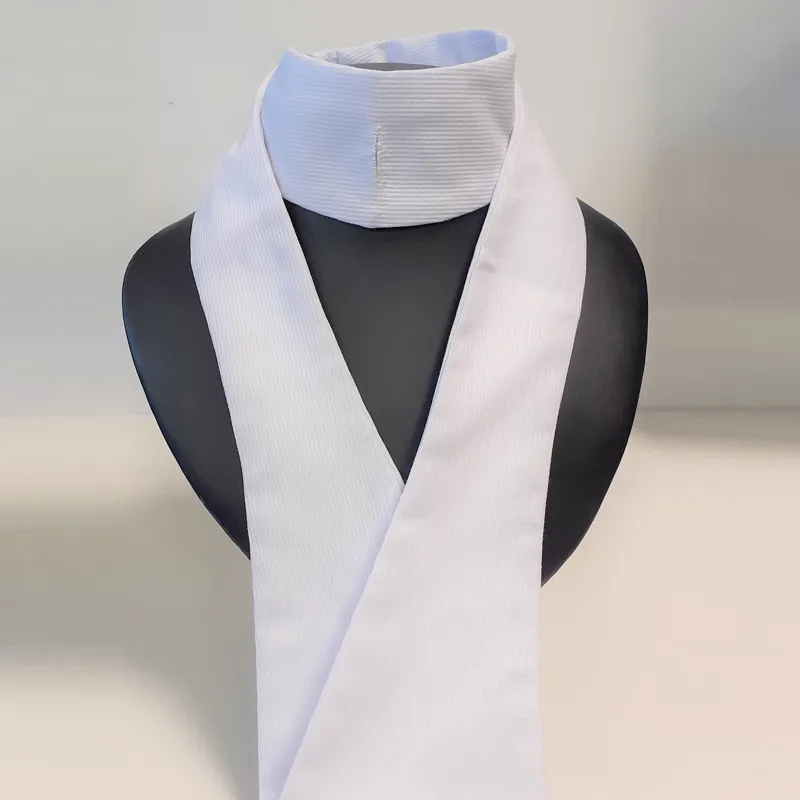 Showquest Pique Traditional Untied Stock - WHITE