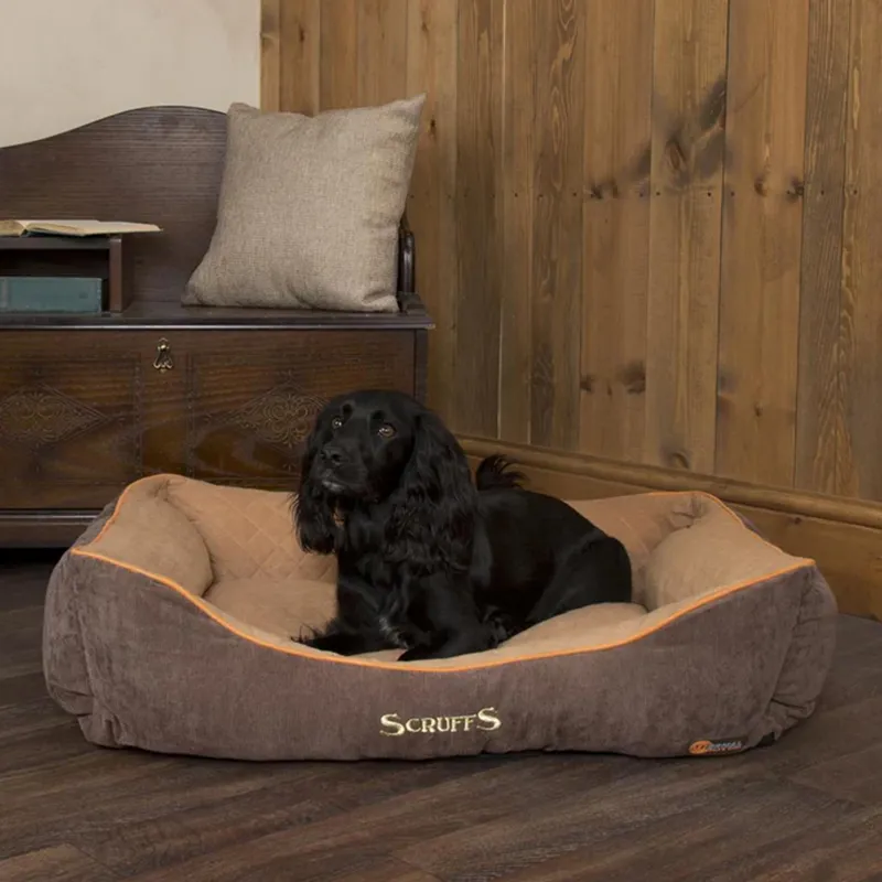 Scruffs Thermal Box Bed - Brown And Tan-1