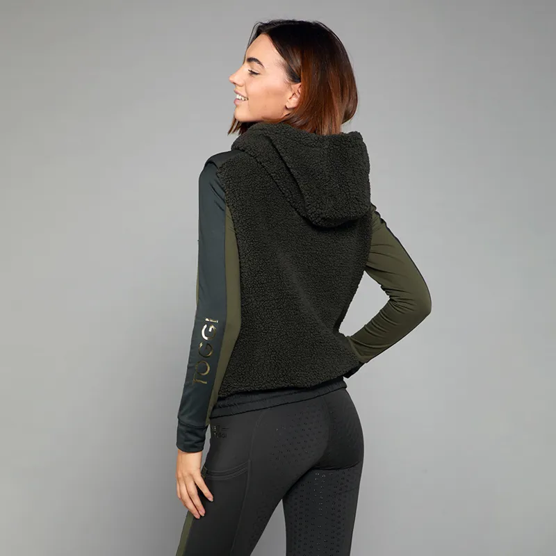 Toggi Ladies Brooks Sherpa Fleece Gilet - Dark Green-1