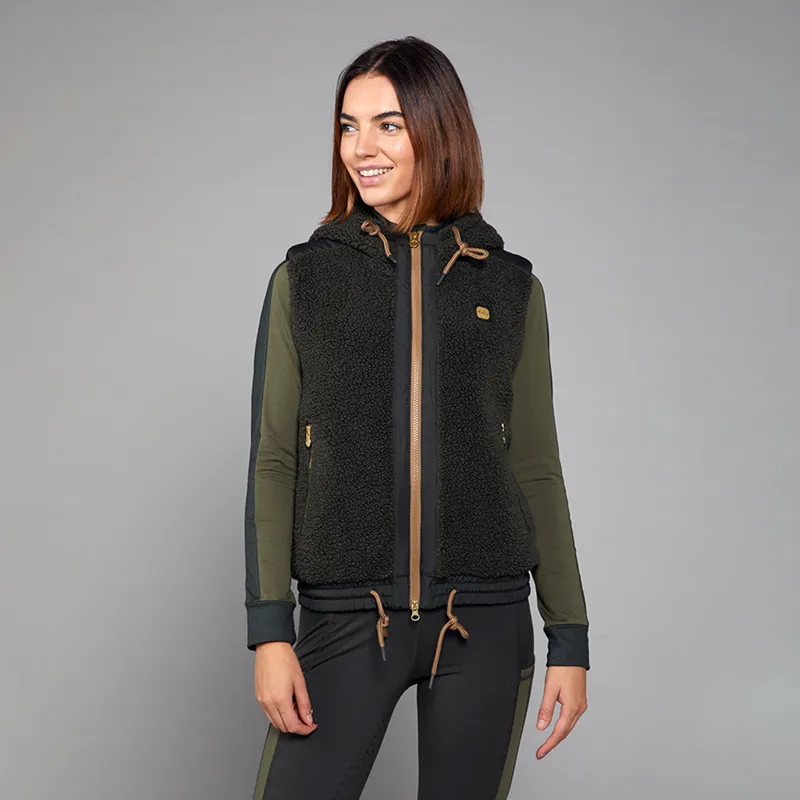 Toggi Ladies Brooks Sherpa Fleece Gilet - Dark Green