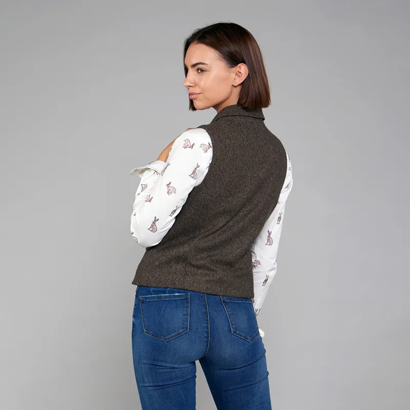 Toggi Ladies Harrow Tweed Gilet - Russet Tweed-2