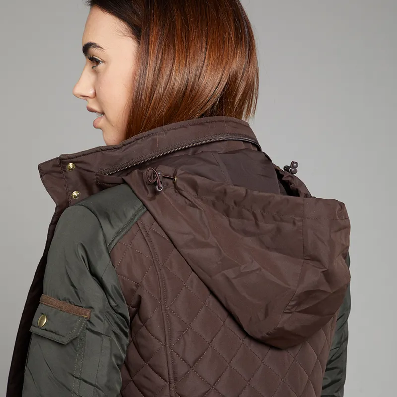 Toggi Ladies Holmes Quilted Jacket - Chocolate/Dark Green-2