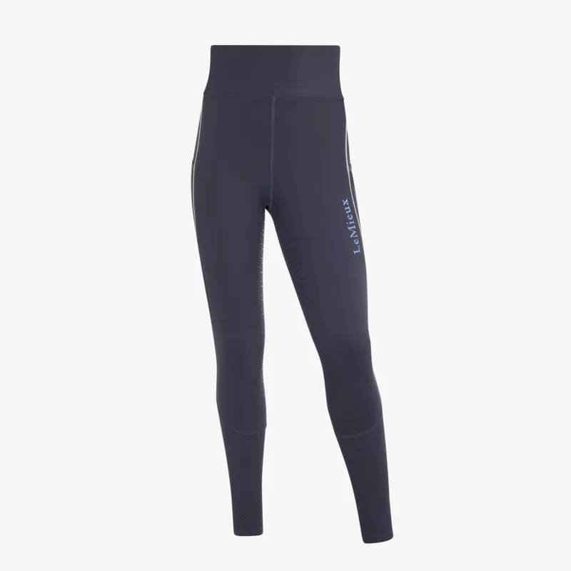 LeMieux Esme Young Rider Mesh Pull On Leggings - Dusk Blue