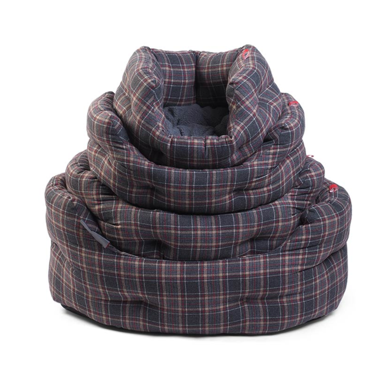 Zoon Oval Plaid Dog Bed-1