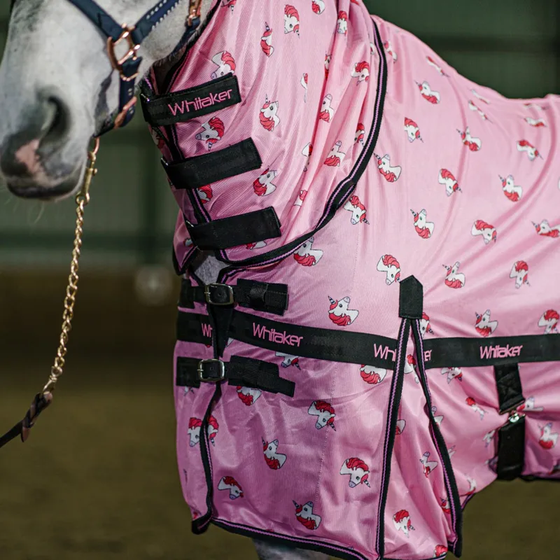 John Whitaker Unicorn Fly Rug - Pink-1