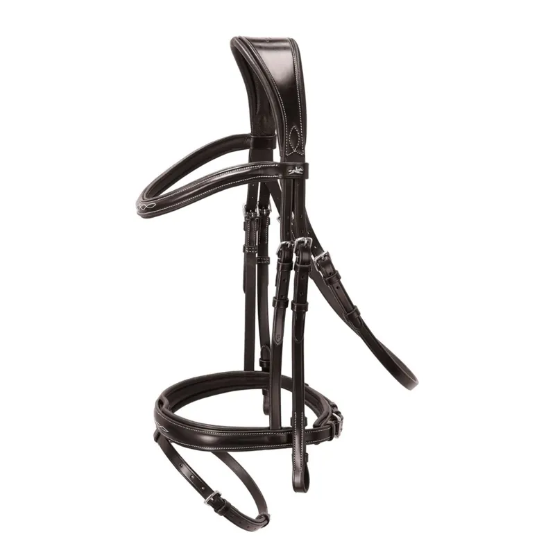 Schockemohle Monza F Bridle - Dark Brown/Cream/Silver