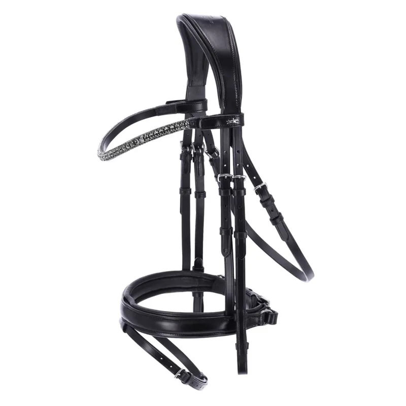 Schockemohle Malaga Bridle - Black/Grey/Silver