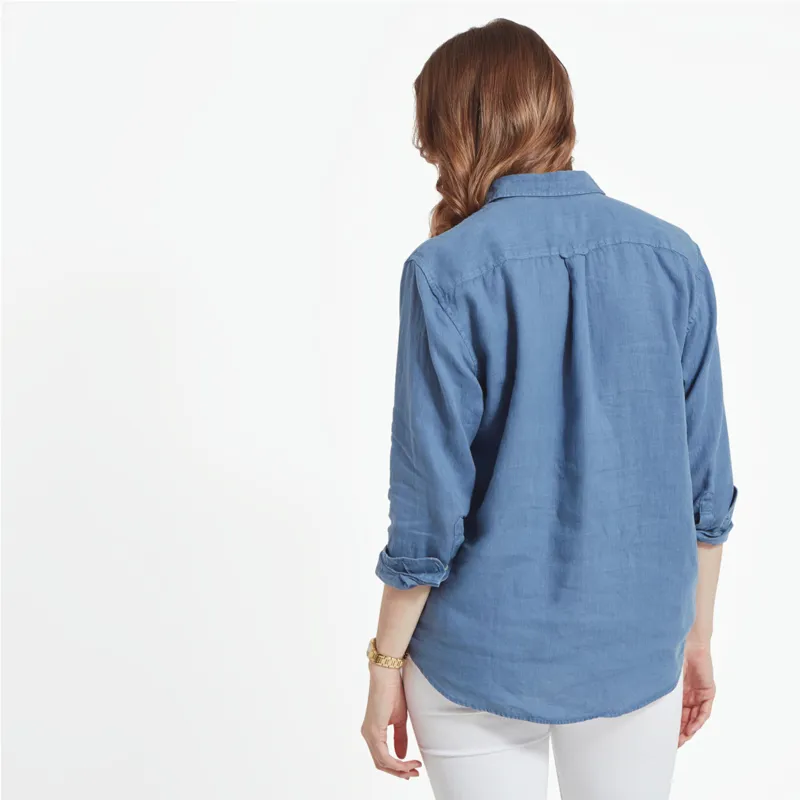 Schoffel Ladies Salthouse Linen Shirt - French Navy-2