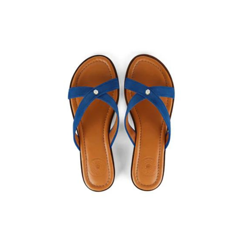 Fairfax and Favor Holkham Sandal - Porto Blue Suede-1