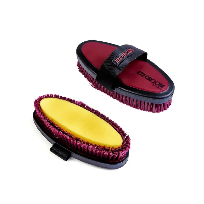 EZI-GROOM Grip Body Wash Brush - Burgundy
