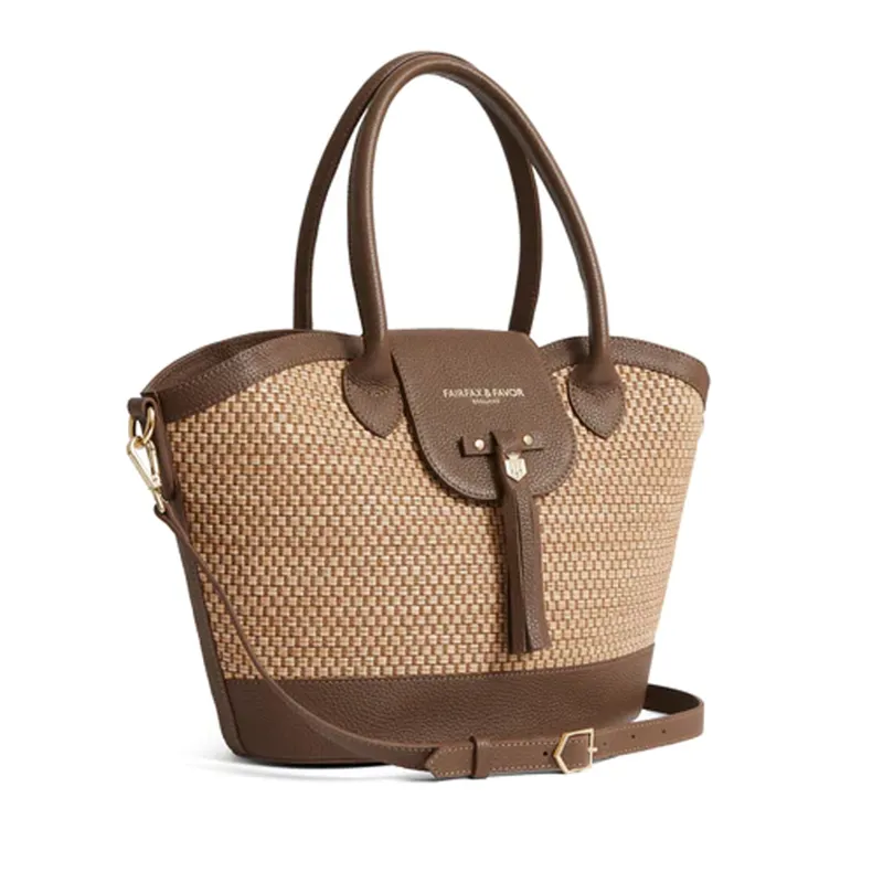 Fairfax and Favor Basket Bag - Tan Leather-1